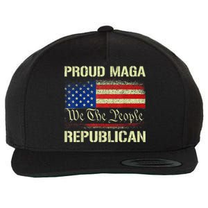 Proud MAGA Republican Flag| Anti Donkey Pox Disease 2024 Wool Snapback Cap