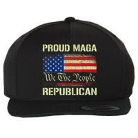 Proud MAGA Republican Flag| Anti Donkey Pox Disease 2024 Wool Snapback Cap