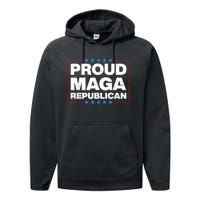 Proud MAGA Republican F Around And Find Out Anti Donkey Pox Performance Fleece Hoodie