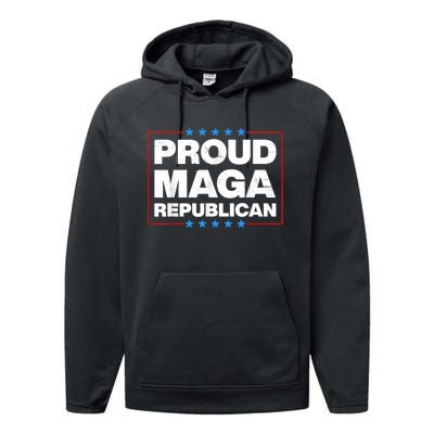 Proud MAGA Republican F Around And Find Out Anti Donkey Pox Performance Fleece Hoodie