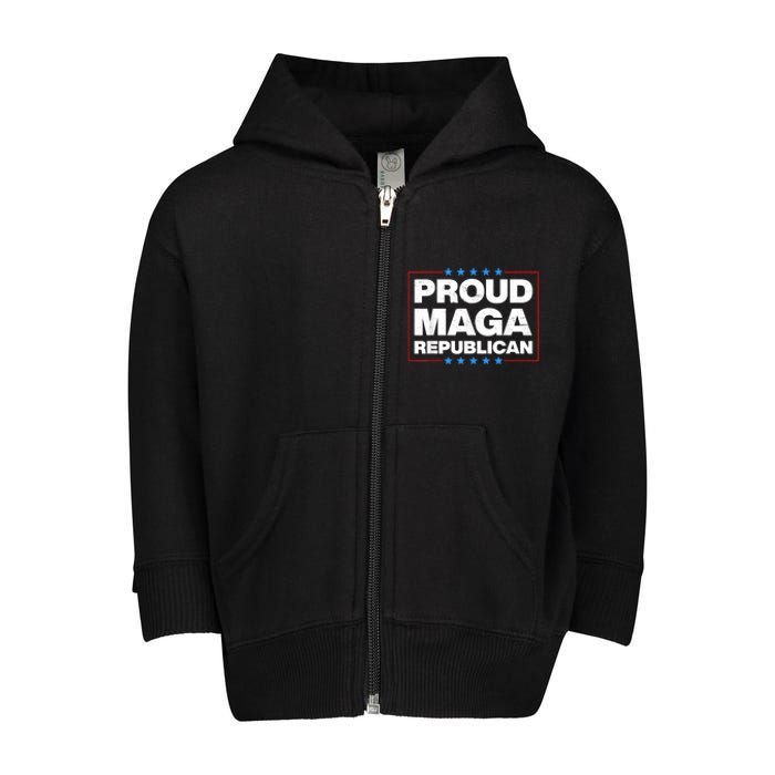 Proud MAGA Republican F Around And Find Out Anti Donkey Pox Toddler Zip Fleece Hoodie