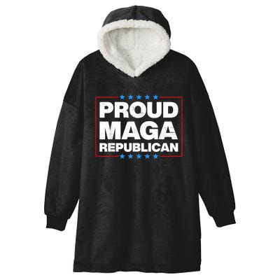 Proud MAGA Republican F Around And Find Out Anti Donkey Pox Hooded Wearable Blanket