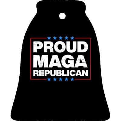 Proud MAGA Republican F Around And Find Out Anti Donkey Pox Ceramic Bell Ornament