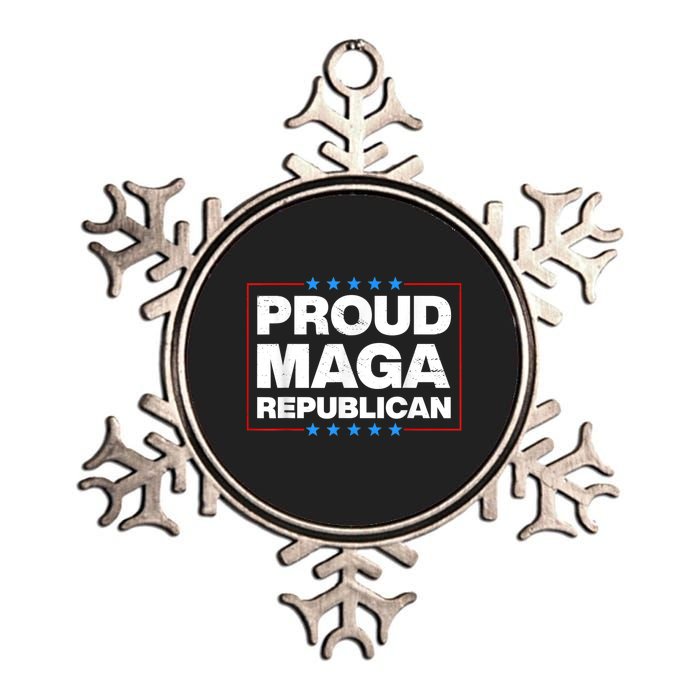 Proud MAGA Republican F Around And Find Out Anti Donkey Pox Metallic Star Ornament