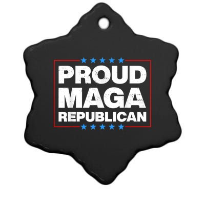 Proud MAGA Republican F Around And Find Out Anti Donkey Pox Ceramic Star Ornament