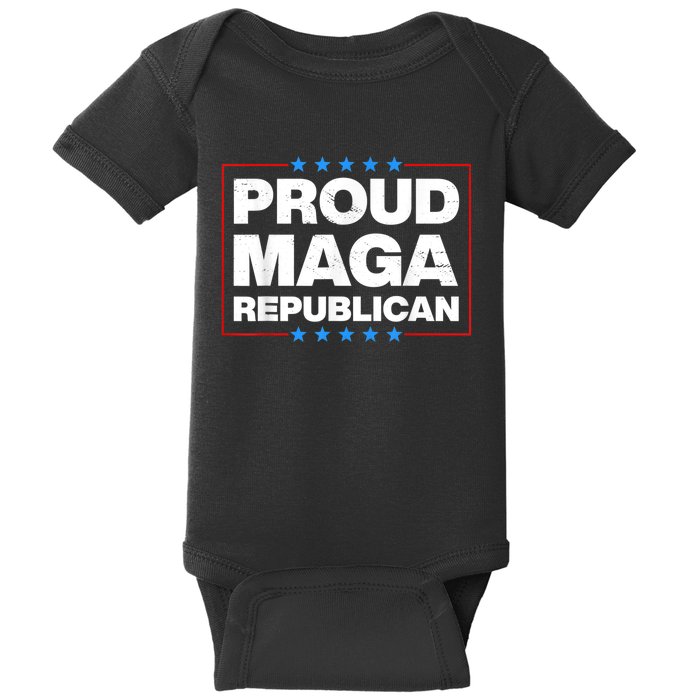 Proud MAGA Republican F Around And Find Out Anti Donkey Pox Baby Bodysuit