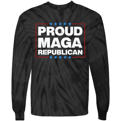 Proud MAGA Republican F Around And Find Out Anti Donkey Pox Tie-Dye Long Sleeve Shirt