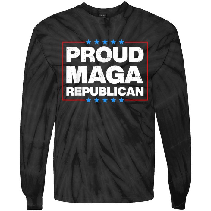 Proud MAGA Republican F Around And Find Out Anti Donkey Pox Tie-Dye Long Sleeve Shirt