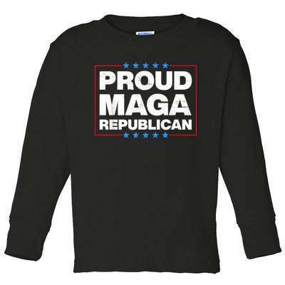 Proud MAGA Republican F Around And Find Out Anti Donkey Pox Toddler Long Sleeve Shirt