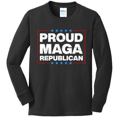 Proud MAGA Republican F Around And Find Out Anti Donkey Pox Kids Long Sleeve Shirt