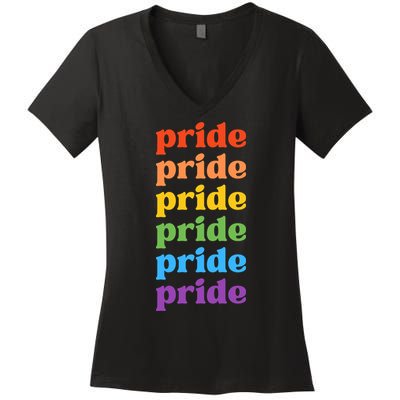 Pride Month Rainbow LGBTQ Women's V-Neck T-Shirt