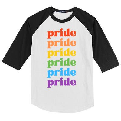Pride Month Rainbow LGBTQ Kids Colorblock Raglan Jersey