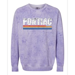 Pontiac Michigan Retro Colorblast Crewneck Sweatshirt