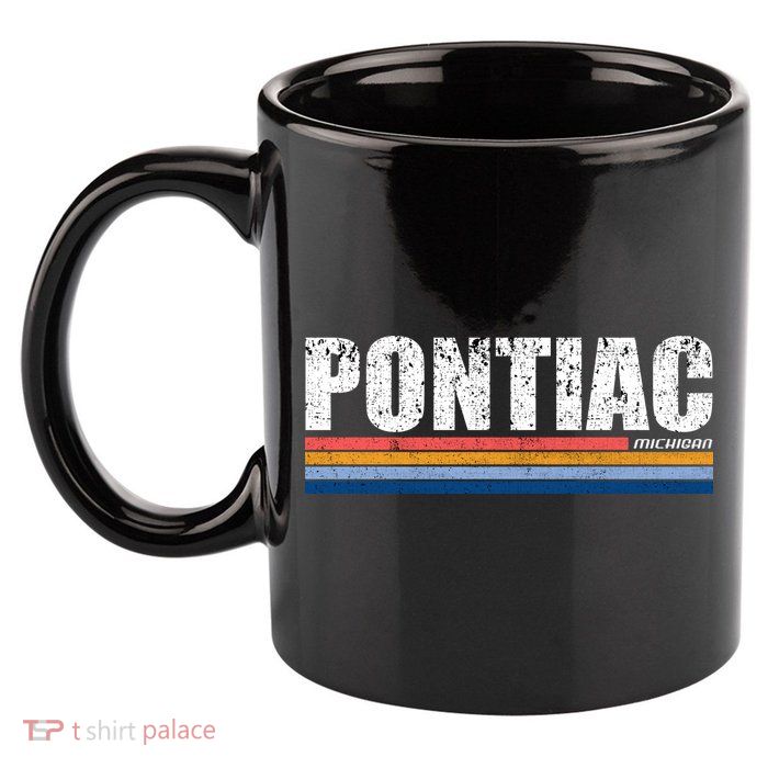 Pontiac Michigan Retro 11oz C Handle Ceramic Mug