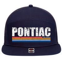 Pontiac Michigan Retro 7 Panel Mesh Trucker Snapback Hat