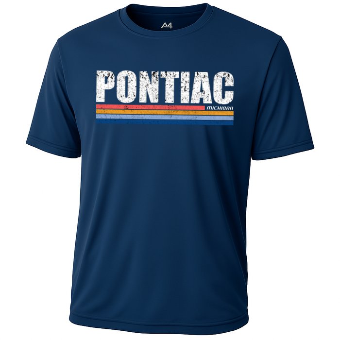 Pontiac Michigan Retro Cooling Performance Crew T-Shirt