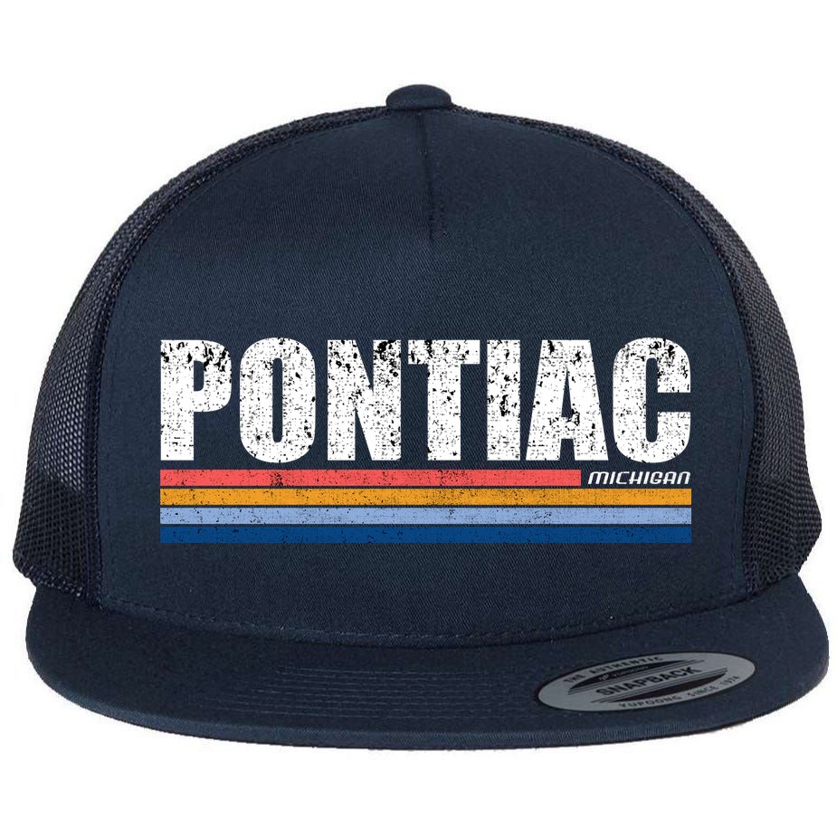 Pontiac Michigan Retro Flat Bill Trucker Hat