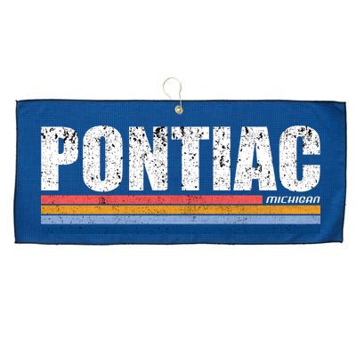 Pontiac Michigan Retro Large Microfiber Waffle Golf Towel