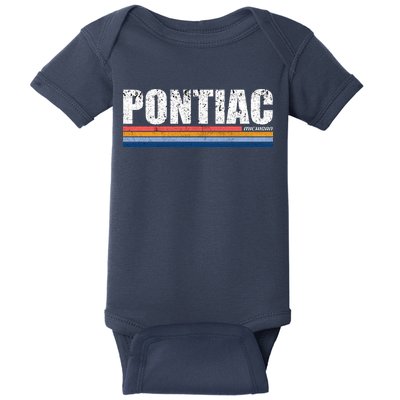 Pontiac Michigan Retro Baby Bodysuit