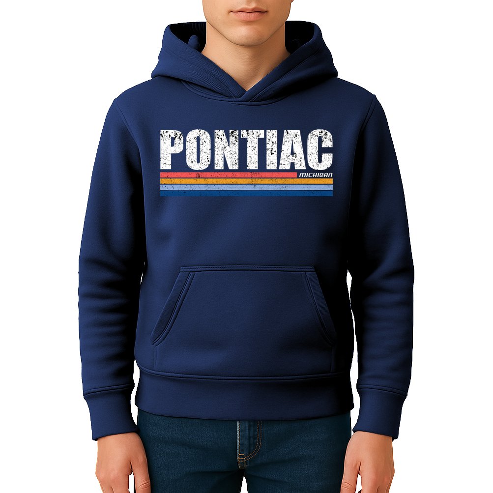 Pontiac Michigan Retro Kids Hoodie