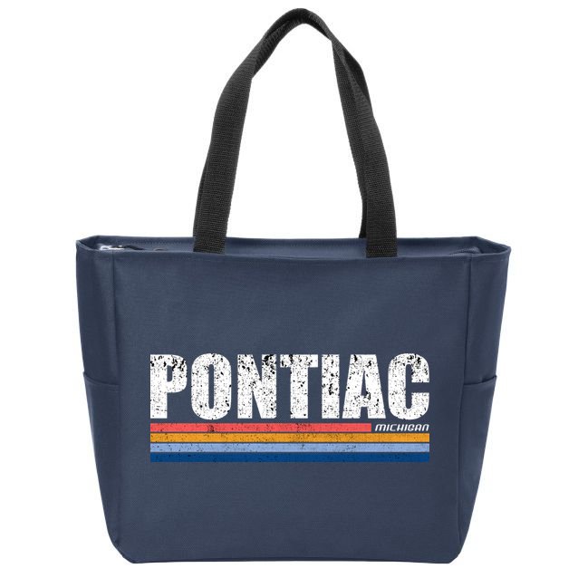 Pontiac Michigan Retro Zip Tote Bag