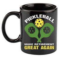 Pickleball Make Retirement Great Again Gift Pickleball Paddles 11oz C Handle Ceramic Mug