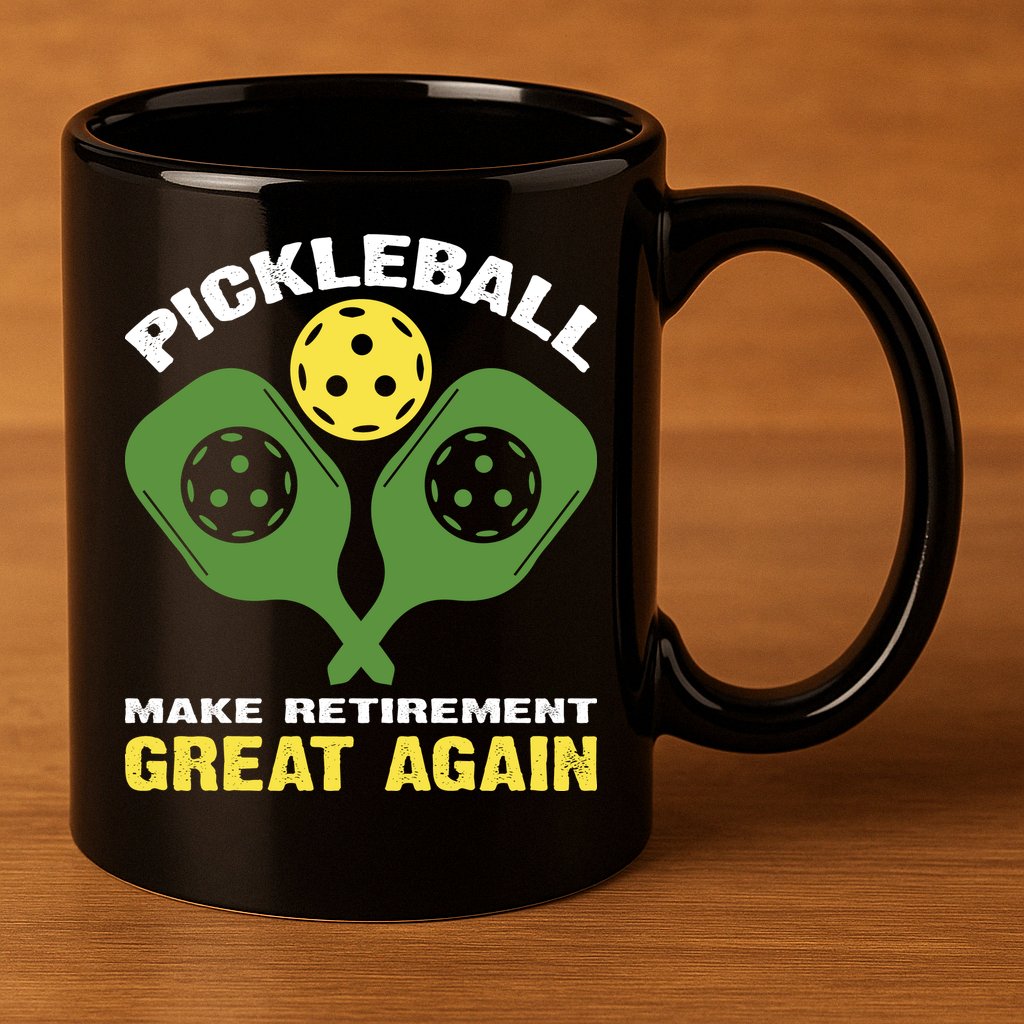 Pickleball Make Retirement Great Again Gift Pickleball Paddles 11oz C Handle Ceramic Mug