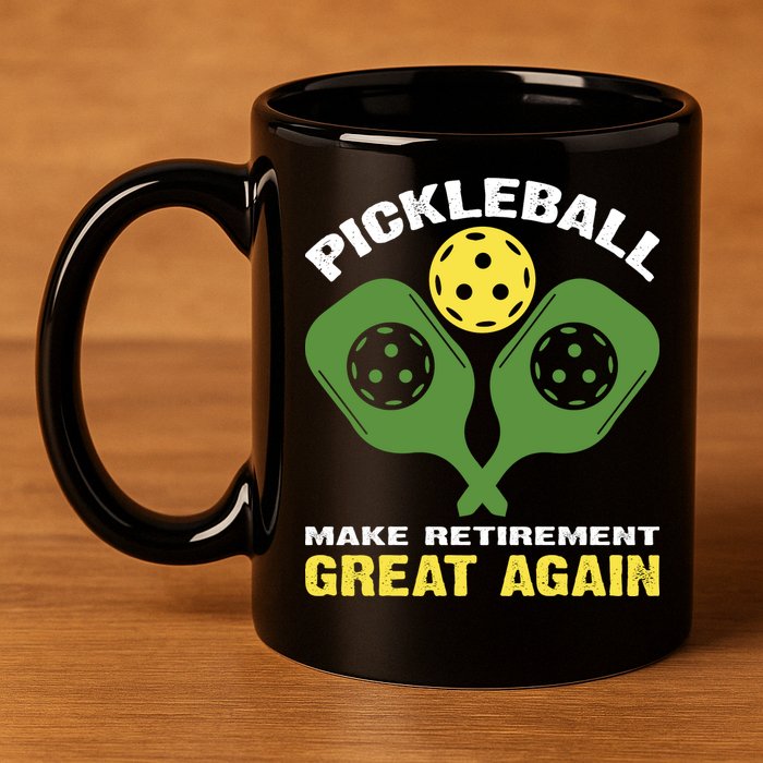 Pickleball Make Retirement Great Again Gift Pickleball Paddles 11oz C Handle Ceramic Mug