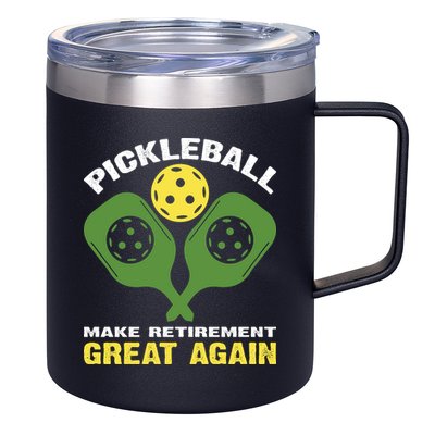 Pickleball Make Retirement Great Again Gift Pickleball Paddles 12oz Stainless Steel Coffee Mug