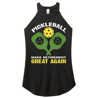 Pickleball Make Retirement Great Again Gift Pickleball Paddles Women's Perfect Tri Rocker Tank