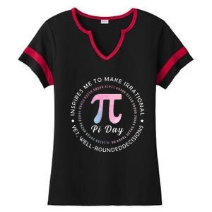 Pi Math Science Teacher 3.14 Funny Pi Day Lovers Ladies Halftime Notch Neck Tee