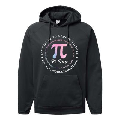 Pi Math Science Teacher 3.14 Funny Pi Day Lovers Performance Fleece Hoodie