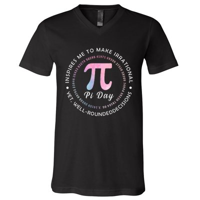 Pi Math Science Teacher 3.14 Funny Pi Day Lovers V-Neck T-Shirt