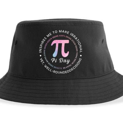 Pi Math Science Teacher 3.14 Funny Pi Day Lovers Sustainable Bucket Hat