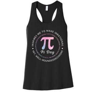 Pi Math Science Teacher 3.14 Funny Pi Day Lovers Women's Racerback Tank