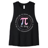 Pi Math Science Teacher 3.14 Funny Pi Day Lovers Women's Racerback Cropped Tank