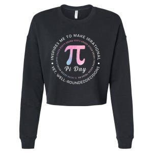 Pi Math Science Teacher 3.14 Funny Pi Day Lovers Cropped Pullover Crew