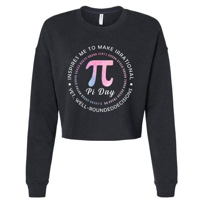 Pi Math Science Teacher 3.14 Funny Pi Day Lovers Cropped Pullover Crew