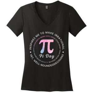 Pi Math Science Teacher 3.14 Funny Pi Day Lovers Women's V-Neck T-Shirt