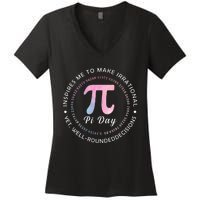 Pi Math Science Teacher 3.14 Funny Pi Day Lovers Women's V-Neck T-Shirt