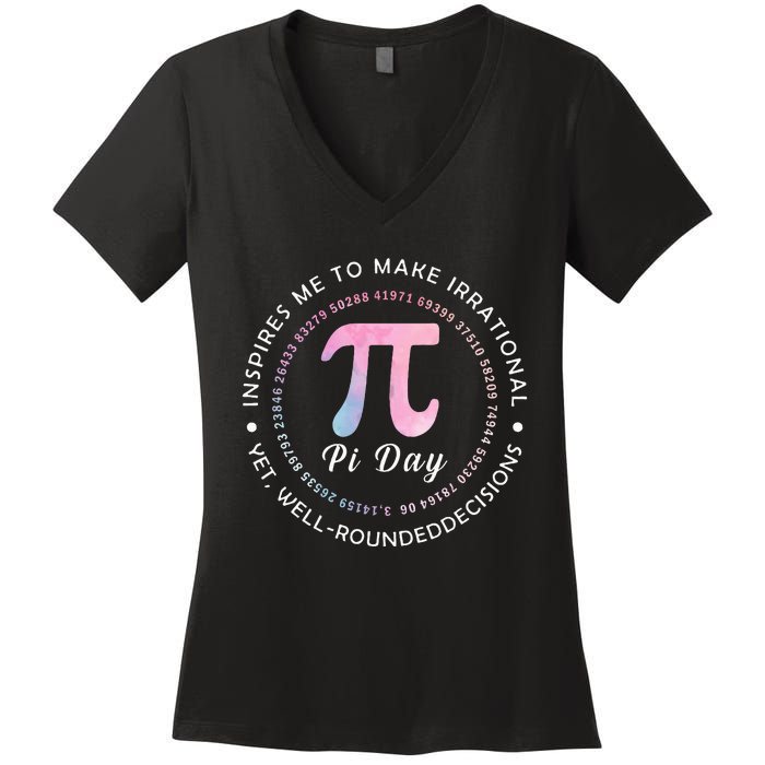 Pi Math Science Teacher 3.14 Funny Pi Day Lovers Women's V-Neck T-Shirt