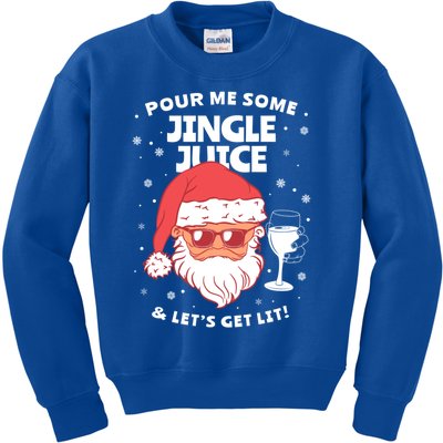 Pour Me Some Jingle Juice And LetS Get Lit Funny Christmas Gift Kids Sweatshirt