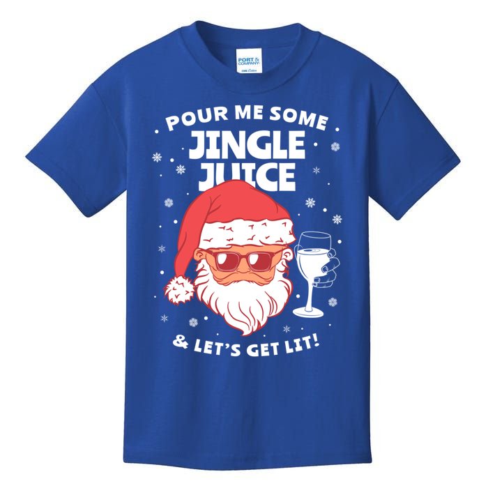 Pour Me Some Jingle Juice And LetS Get Lit Funny Christmas Gift Kids T-Shirt