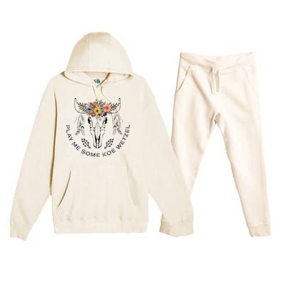 Play Me Some Koe Wetzel Cow Flowers Colorful Premium Hooded Sweatsuit Set