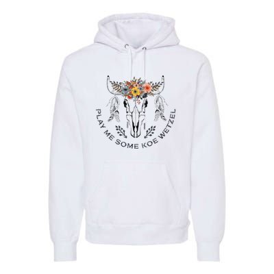 Play Me Some Koe Wetzel Cow Flowers Colorful Premium Hoodie