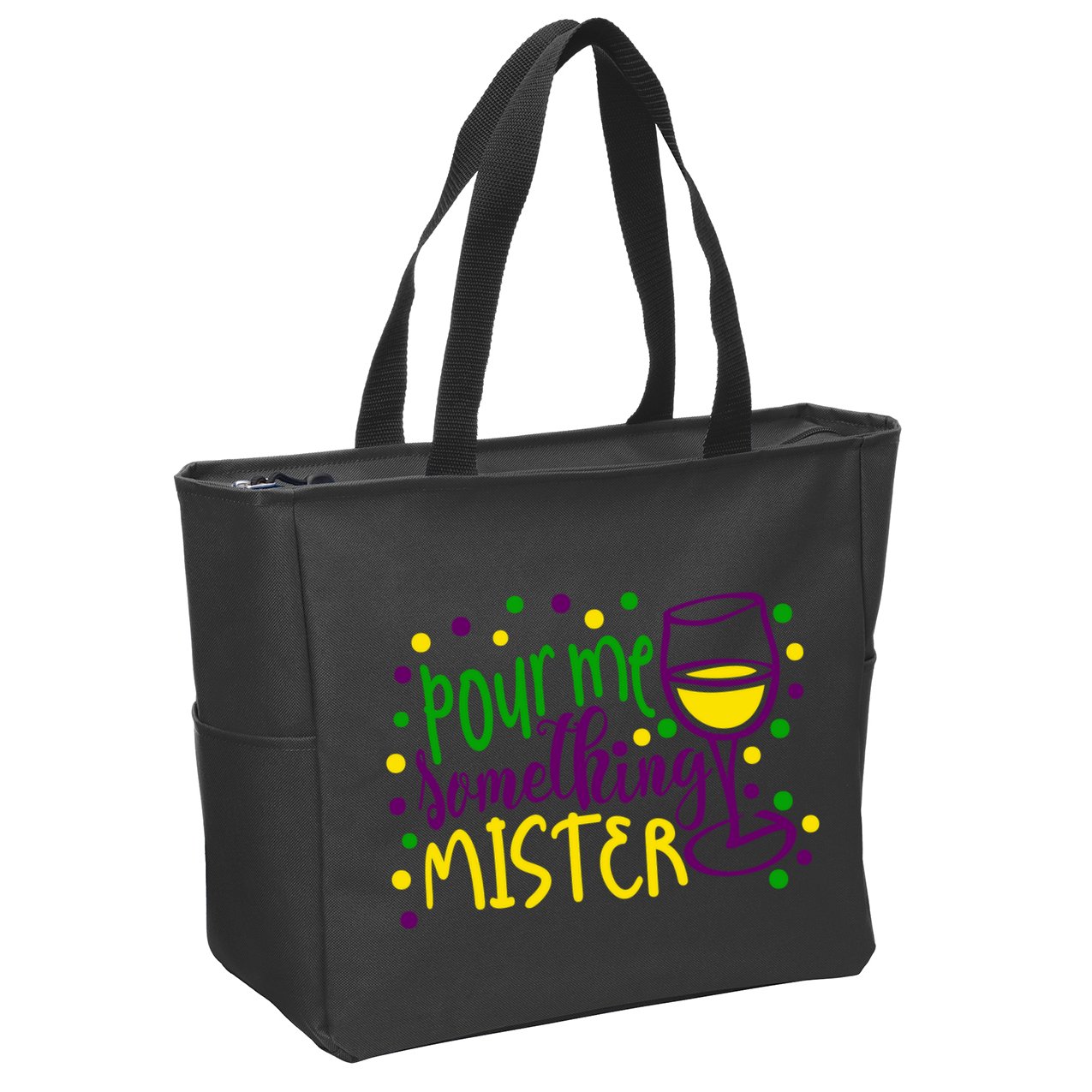 Pour Me Something Mister Mardi Gras Party Zip Tote Bag