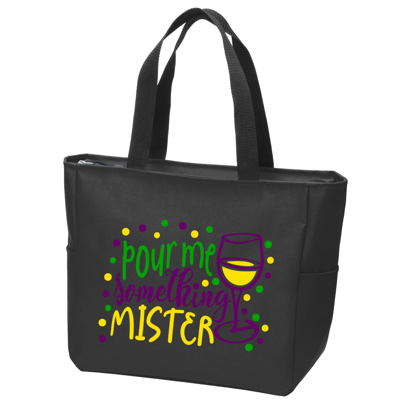 Pour Me Something Mister Mardi Gras Party Zip Tote Bag