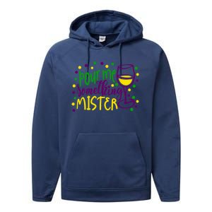 Pour Me Something Mister Mardi Gras Party Performance Fleece Hoodie