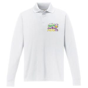 Pour Me Something Mister Mardi Gras Party Performance Long Sleeve Polo