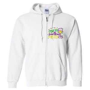 Pour Me Something Mister Mardi Gras Party Full Zip Hoodie